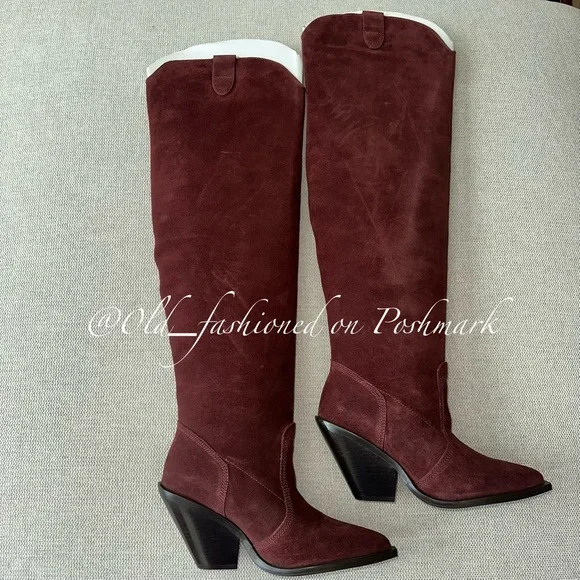 FREE PEOPLE Leather Triple Crown OTK Boots - Espresso - Picture 9 of 13